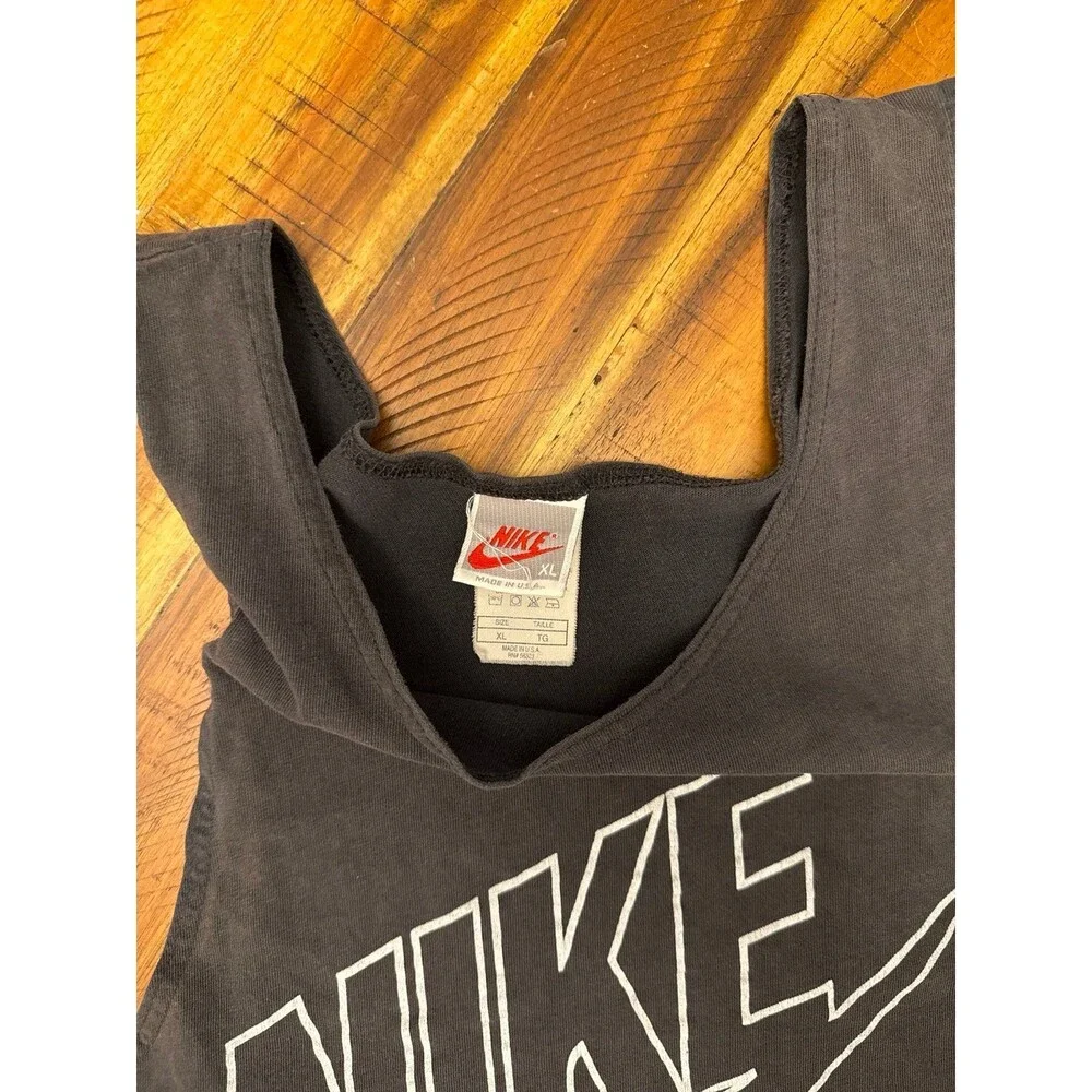 Vintage 90s Y2K Nike Just Do It Tank Top Men’s XL Faded Black Distressed Graphic